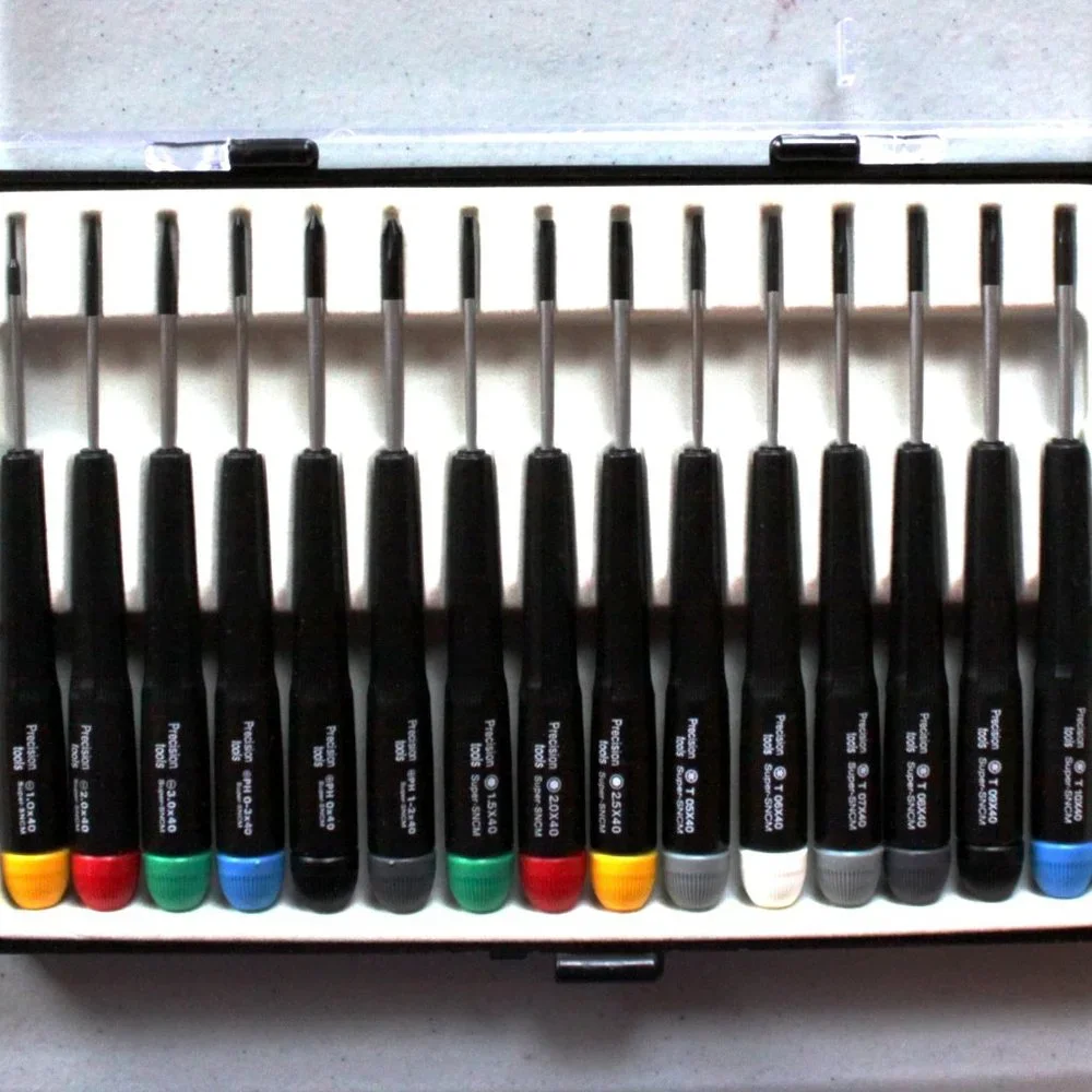 New 15 pcs Precision Screwdriver Tool Set Flat Blade, Phillips,Torks,Hex Key - Picture 6 of 11